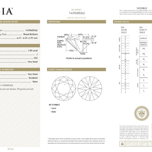 Diamond Ring 14K Gold (1 Ct J Vs2 ) Gia C48104018 - Picture 4 of 5
